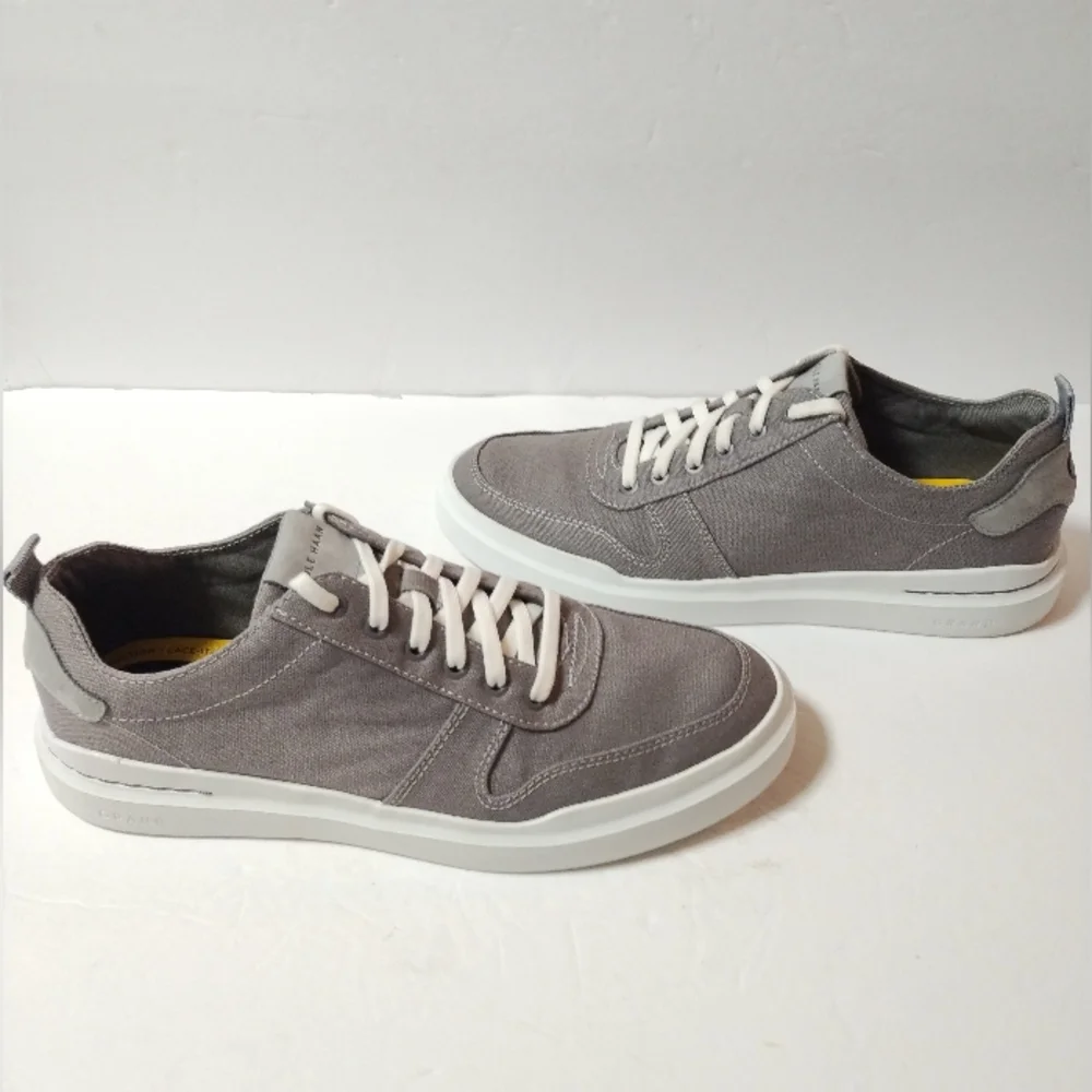 COLE HAAN Men's GrandPro Rally Court Canvas Storm Sz 9M Gray Men's Sneakers